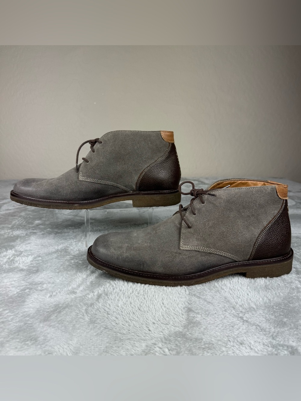 Johnston & Murphy Boots Mens 11 M Ankle Chukka 25-3019 Gray Brown Leather